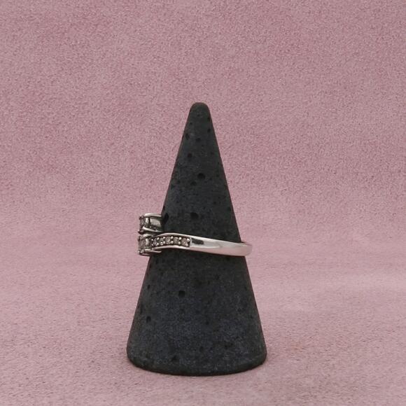 chuck clemency sterling silver diamond accent ring size 7 - Picture 2 of 3